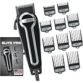 Wahl USA Elite Pro High-Performance Corded Home Haircut &amp; Grooming Kit | At Home Mens Haircuts And Grooming With A High-Performance Corded Power Electric Hair Clipper - Model 3029684