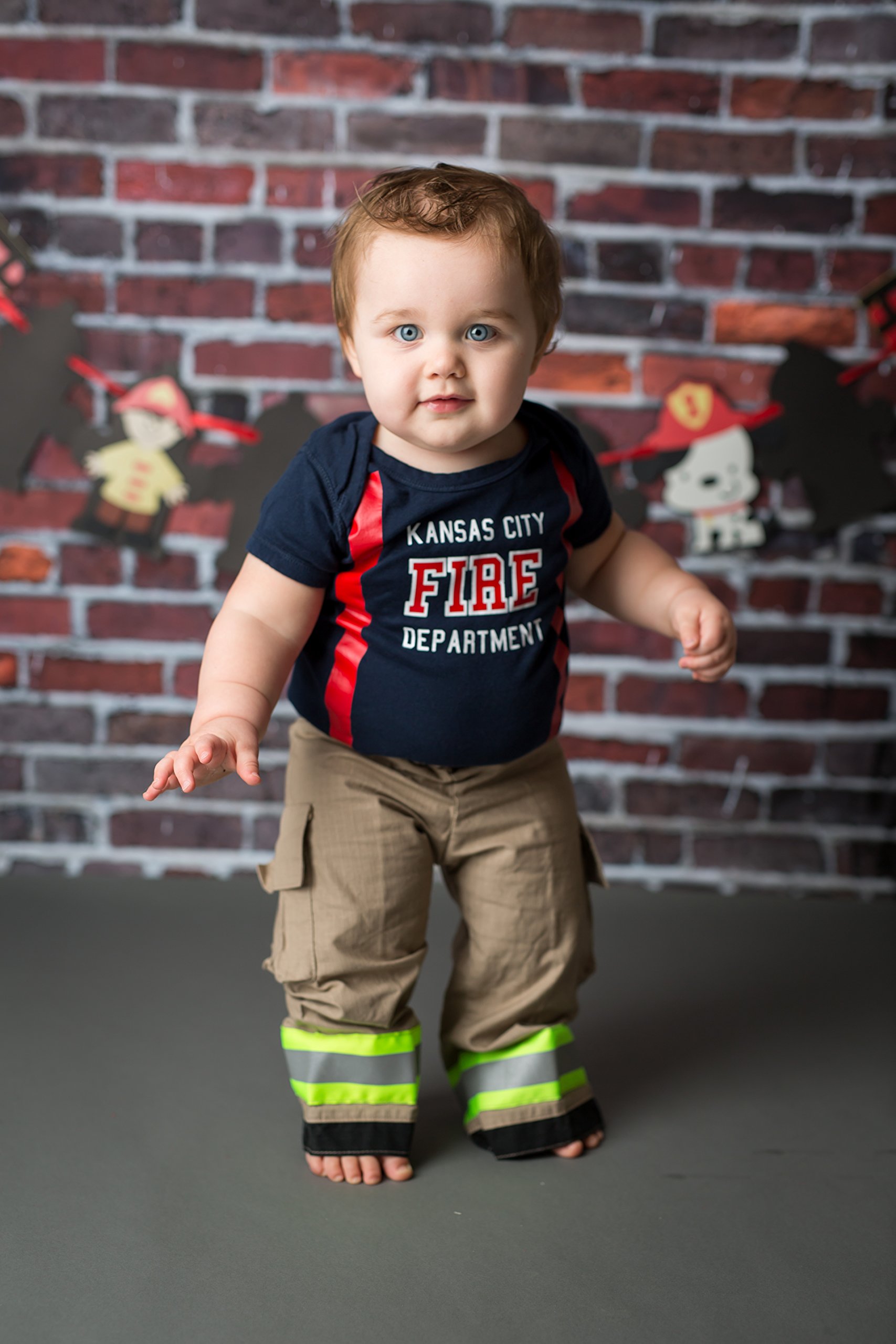 Firefighter Original Personalized Tan 2-Piece Baby Outfit