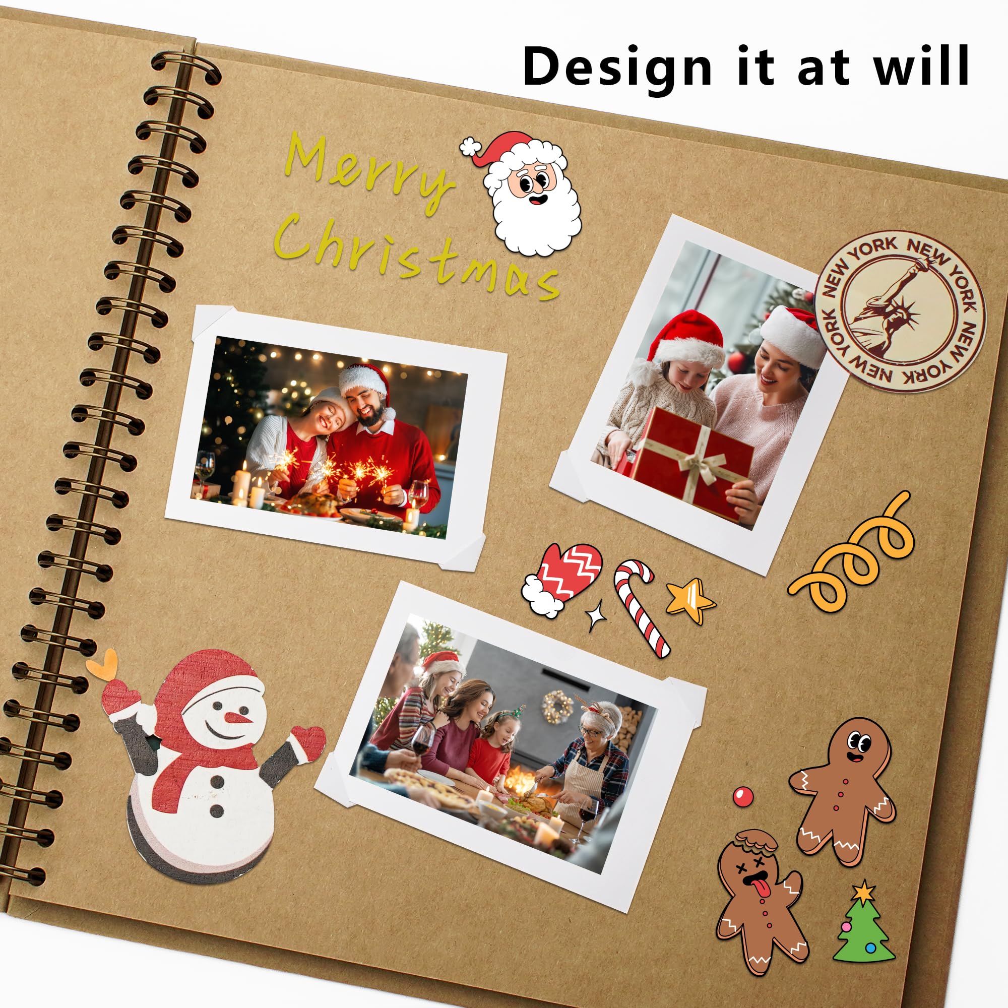 Scrapbook 7x7 Inch DIY Scrapbook Album Hardcover Kraft Paper Scrap Book Photo Albums 40 Pages Perfect for 4x6 / 5x7 Photos Memory Book for Family, Wedding