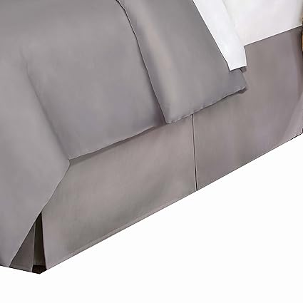 Belles & Whistles 400 TC Bed Skirt, Twin, Silver