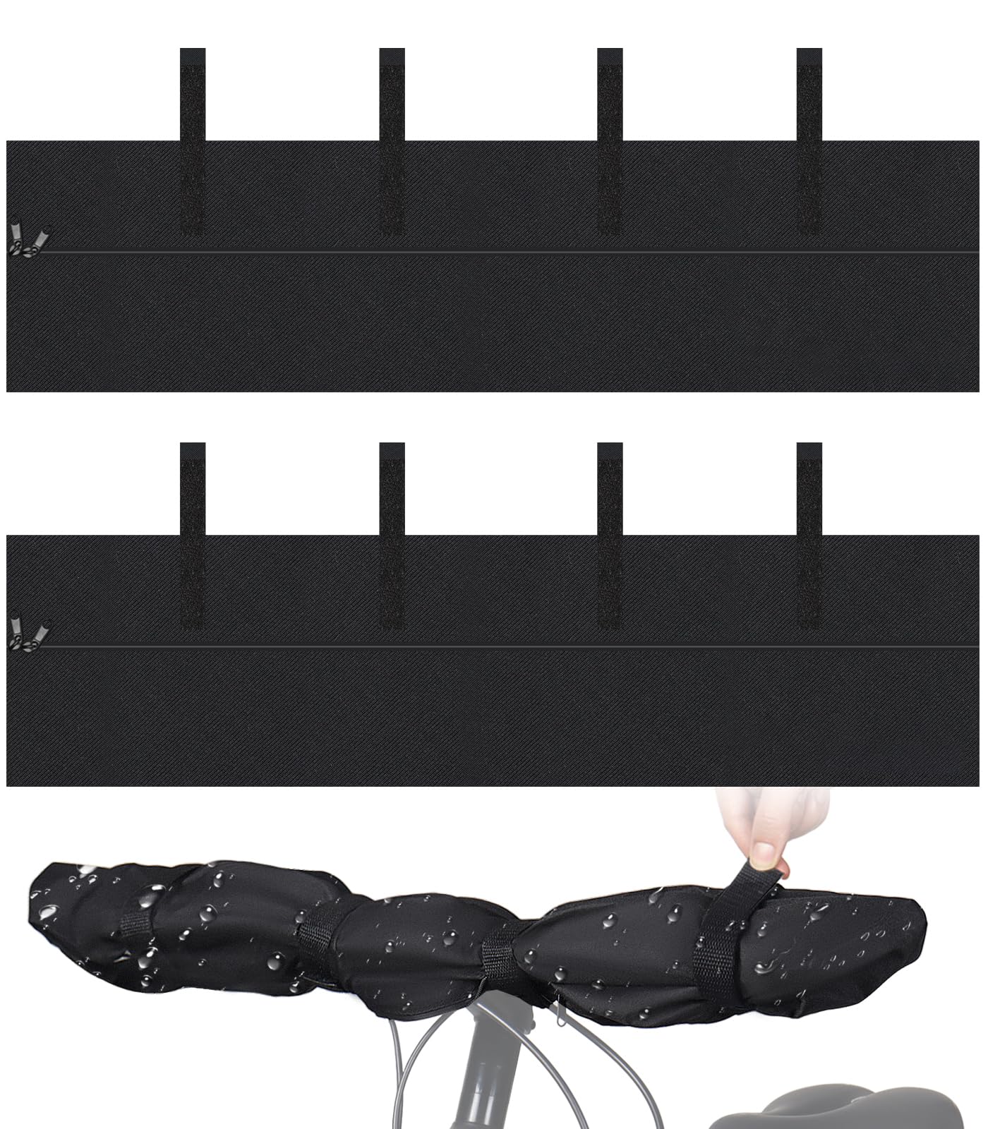 Photo 1 of 2 pcs Handlebar Cover Ebike Transport Protection, (35.8x 9 in) Widen lengthen Handlebar Protective Cover Handlebar Hood for Rear Rack Handlebar Rain