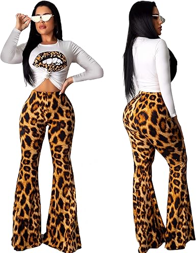leopard print flare leggings