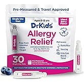 Dr. Kids Children's Allergy Relief Medicine with Diphenhydramine HCl 12.5 mg - Pre-Measured Single-Use Vials, Kids Antihistamine for Sneezing, Runny Nose & Itchy Eyes, Mixed Berry Flavor, 30 Count