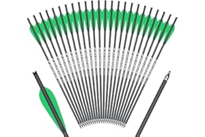 REAWOW Crossbow Bolts 20 inch Carbon 24Pack Crossbow Bolt 6 Broadheads 14 Crossbow Arrows with 4-Inch Vanes for Outdoor Practice and Hunting…