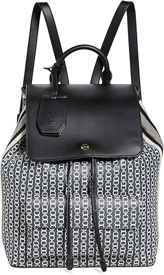 Amazon Com Tory Burch Women S Gemini Link Canvas Backpack Black Gemini Link One Size Backpacks