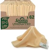 Spontex Unwrapped Microfibre Cloths 30x30cm Pack 62 Recycled Fibres