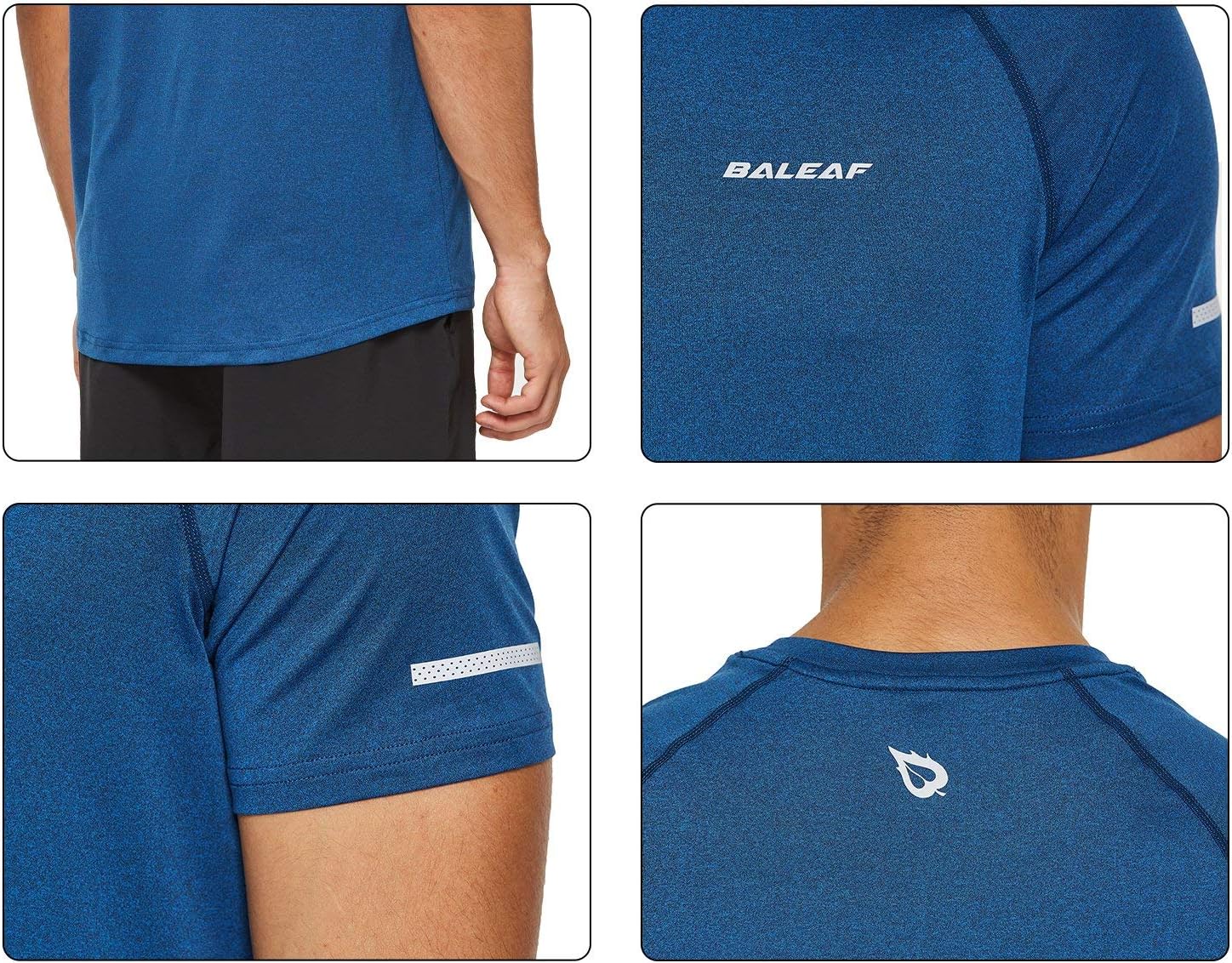 BALEAF Men's Quick Dry Short Sleeve T-Shirt Sun Protection Running Workout Shirts: Clothing