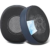 SOULWIT Cooling Gel Earpads for Jabra Evolve2 65 (Evolve 2 65MS 65UC MS UC)/Evolve2 40 (40UC 40MS USB)/Elite 45h On-Ear Wireless Headset, Ear Pads Cushions with Ice Silk Fabric - Navy Blue