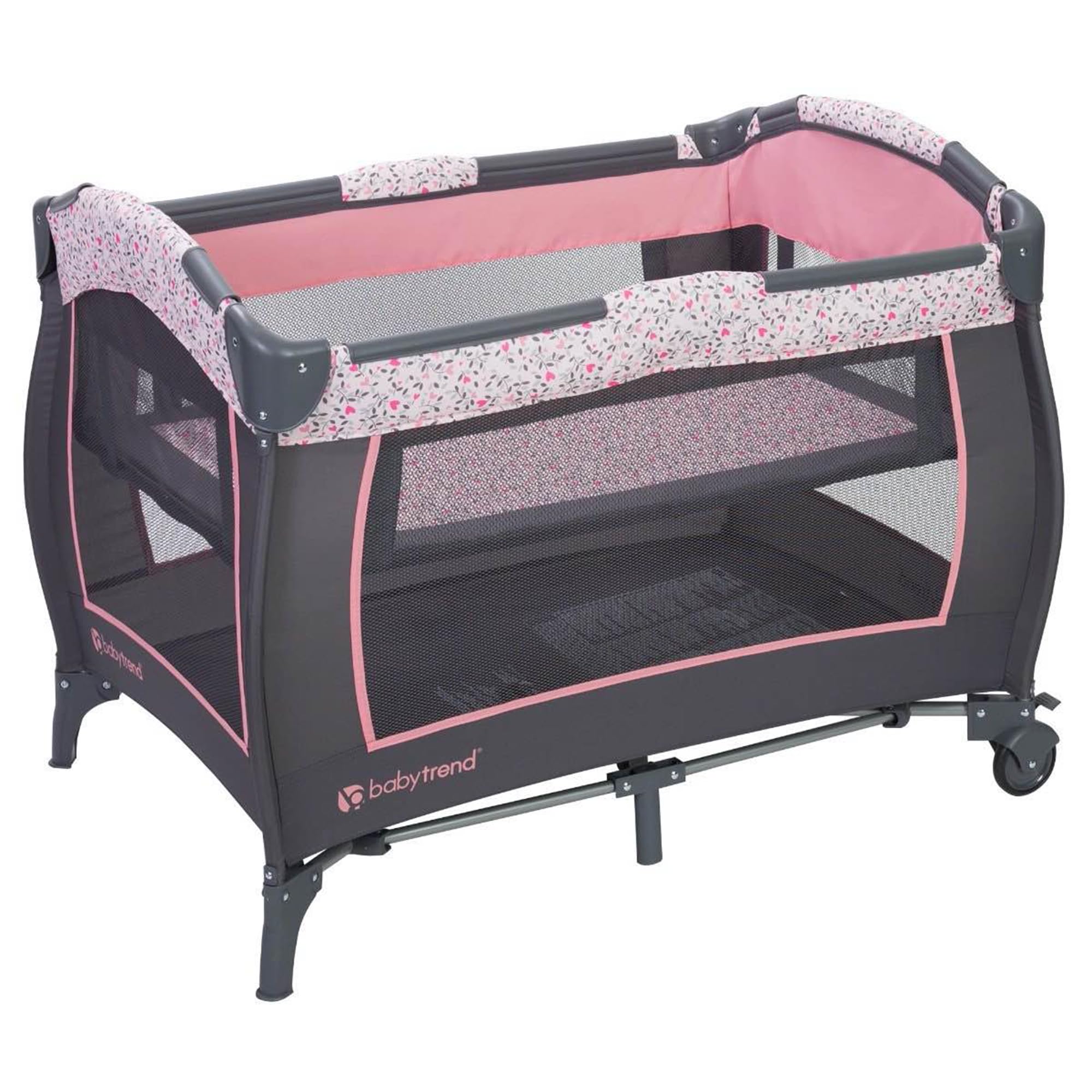 Baby Trend Nursery Center, Playard Portable Crib with Full Size Bassinet, Trend-E, April
