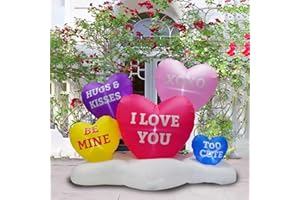 PARAYOYO JF Deco 6FT Tall Valentine Inflatables Sweet Hearts with Led Lights for Valentine's Day Indoor Outdoor Yard Decoration