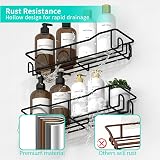 HapiRm Shower Shelf No Drill 2 Pack Black Stainless Steel 4 Hooks view 4