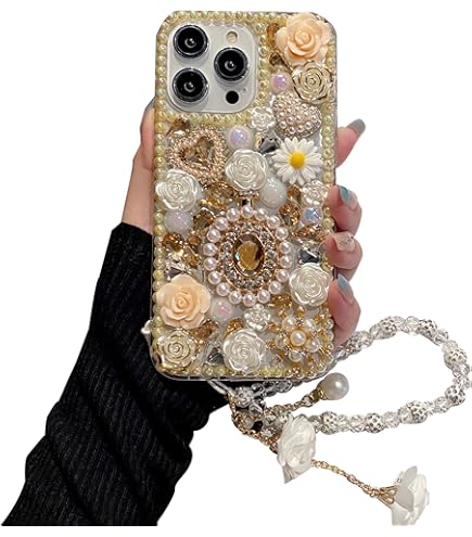 Crown Skull Chain Pendant Flowers Design Cover With Screen Protector
