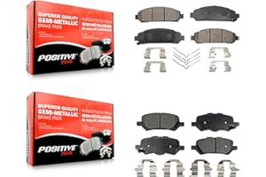 Positive Plus Front Rear Semi-Metallic Brake Pads Kit Replacement For 2009-2016 Toyota Venza KPF-100158