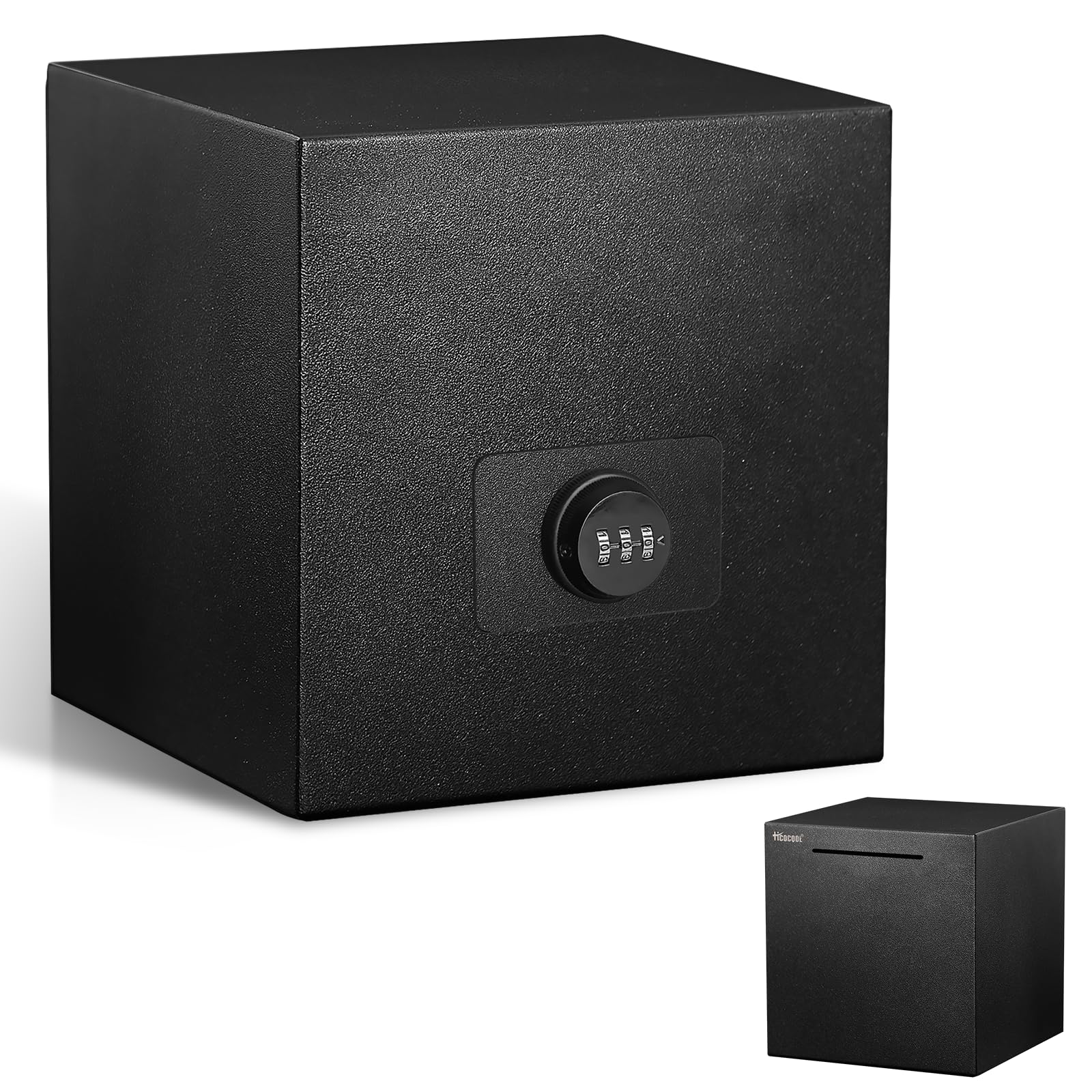 hicocool Money Bank for Adults Password Piggy Bank Stainless Steel Reusable Adult Metal Piggy Bank with Lock Savings Bank (19 cm, Black)