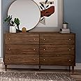 Grain Wood Furniture Mid Century 6-Drawer Dresser, Brushed Walnut
