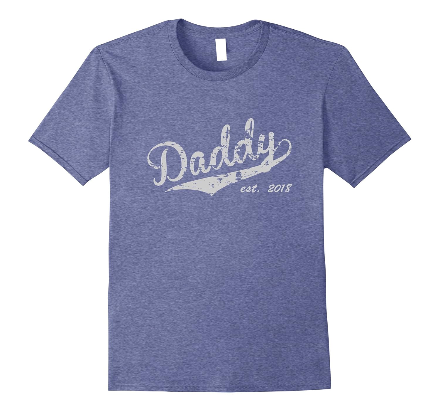 Mens Daddy Est. 2018 Vintage Style Tee Announcement Shirt-anz