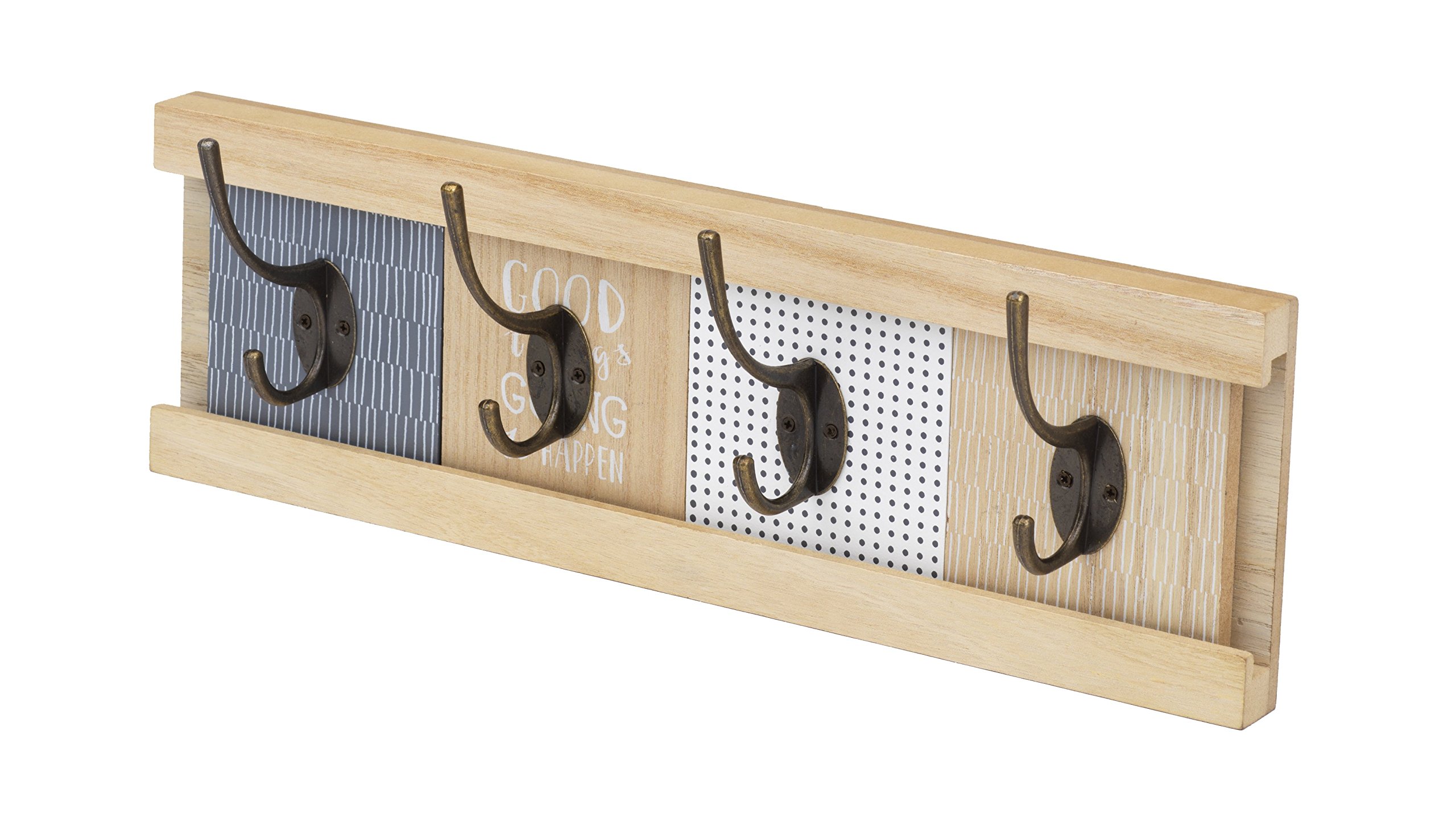 10 Street Home Wall Mount Coat Rack with 4 Adjustable Coat Hooks, for