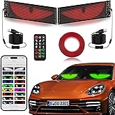 JSENDA Devil Eyes for Car Windshield 14.7" x 3.6"- Dynamic RGB Car Accent Lights, Wireless App Control & DIY Text- Easy Peel-and-Stick Installation Warning Lights Universal Fit for Cars, Trucks