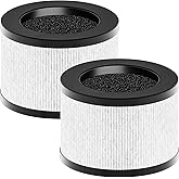 PETOX TZ-K1 Replacement Filter Compatible with ToLife TZ-K1 Air Clean Purifier, AROEVE MK01 MK06, 3-in-1 H12 HEPA Filter for Various Substance, 2 Pack (White)