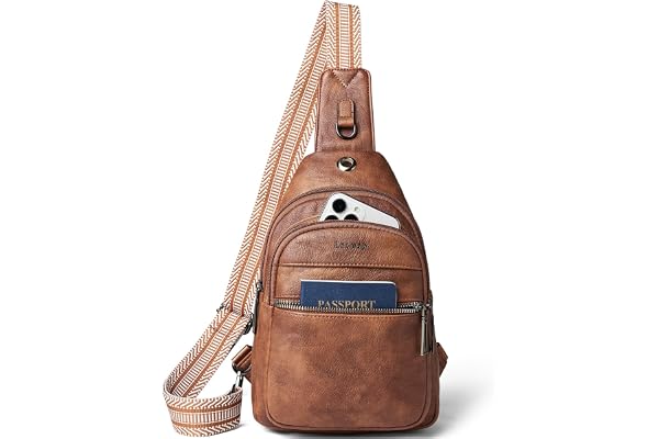 LATMAP Sling Bag For Women Men Crossbody Shoulder Tote Blet Bags Backpack Fanny Pack Travel Purse Faux Leather