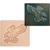 Tandy Leather Craftool 3D Stamp Attack Eagle Design - Detailed Eagle Leather Stamp Tool for Tooling and Custom Leathercraft Designs - Decorative Stamp for Wallets, Belts, Bags