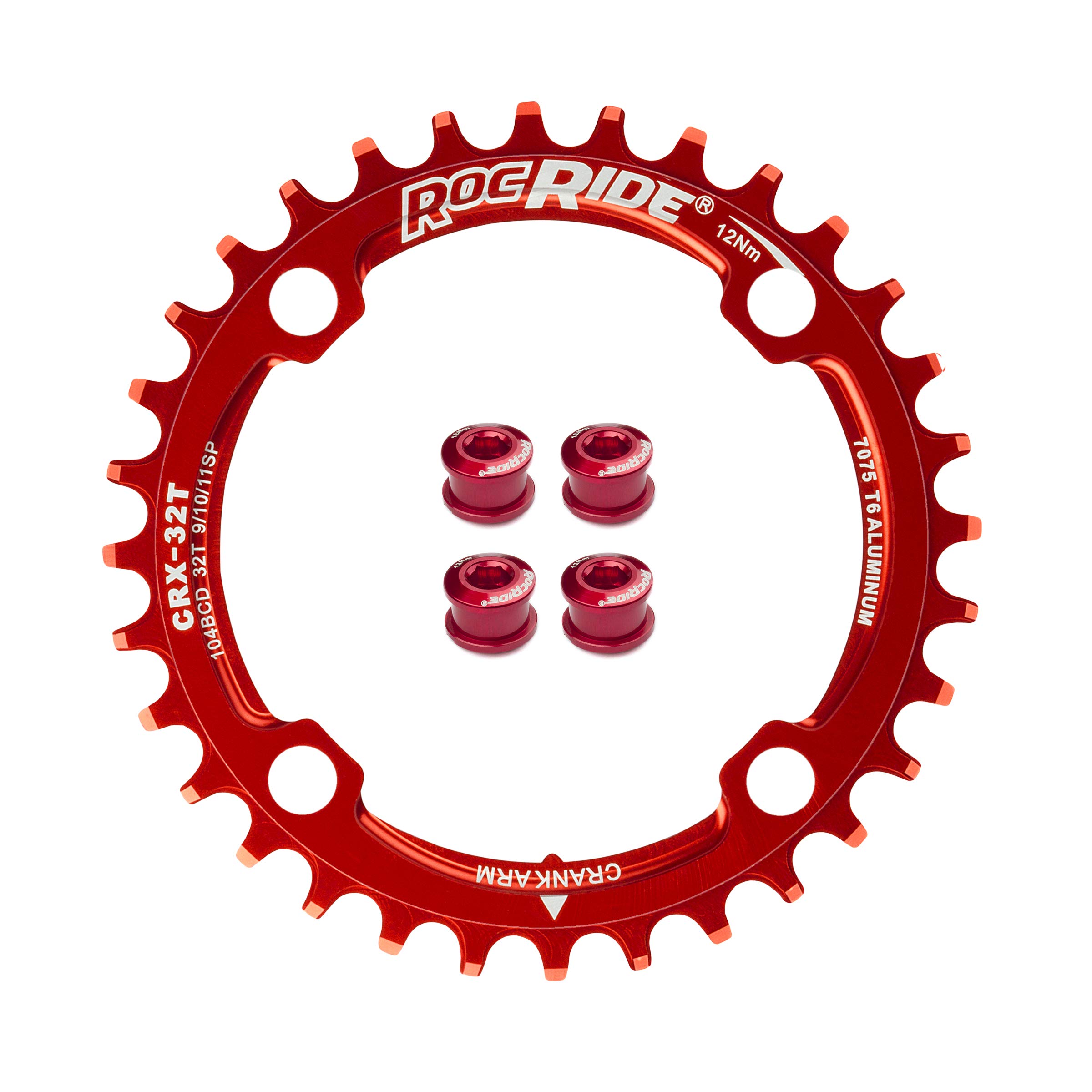 RocRide Narrow Wide Chainring 104 BCD for 9/10/11 Speed with 4 Bolts