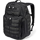 5.11 Tactical Backpack, Rush 24 2.0, Military Molle Pack, CCW and Laptop Compartment, 37 Liter, Medium, Style 56563, Black
