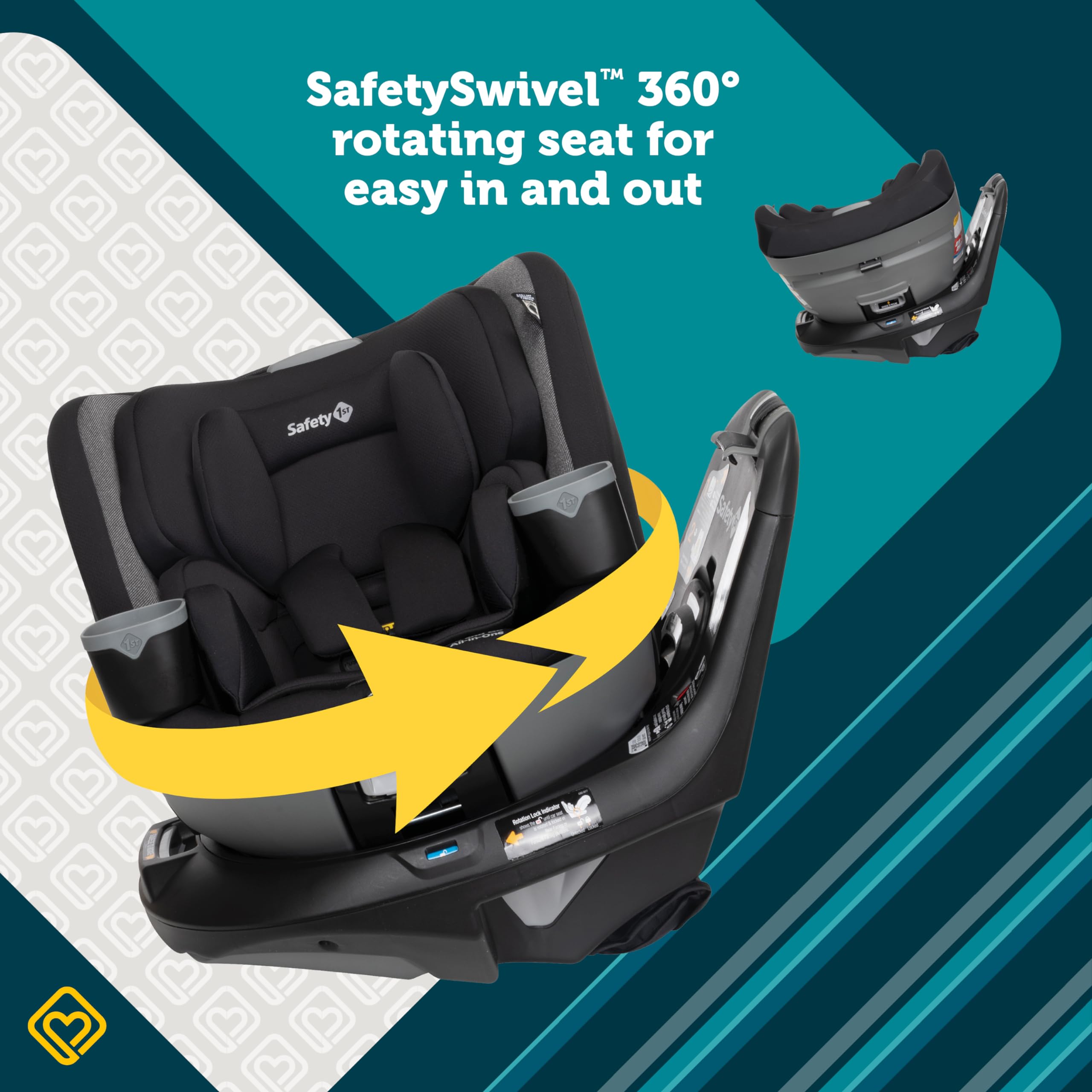Safety 1st Turn and Go Rotating 360 ST Car Seat, Convertible Car Seat with 3 Modes, Rear Facing Car Seat, Forward Facing Car Seat, Belt Positioning Booster Car Seat, Skyline