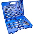 17Pcs Rotary Hammer Drill Bits and Chisel Set - SDS-Plus Carbide-Tipped Drill Bits and Chisels with Storage Case - Tools for 