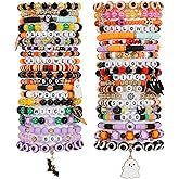 Shcsdr 40 Pcs Bracelets for Women Stretch Stackable Elastic Layering Friendship Bracelet, Boho Summer Beach Jewelry Party Favors Gift Party Supplies