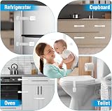 ECHOCUBE Cupboard Locks 10 Pack Adjustable Baby Proof Cabinet Locks White view 6