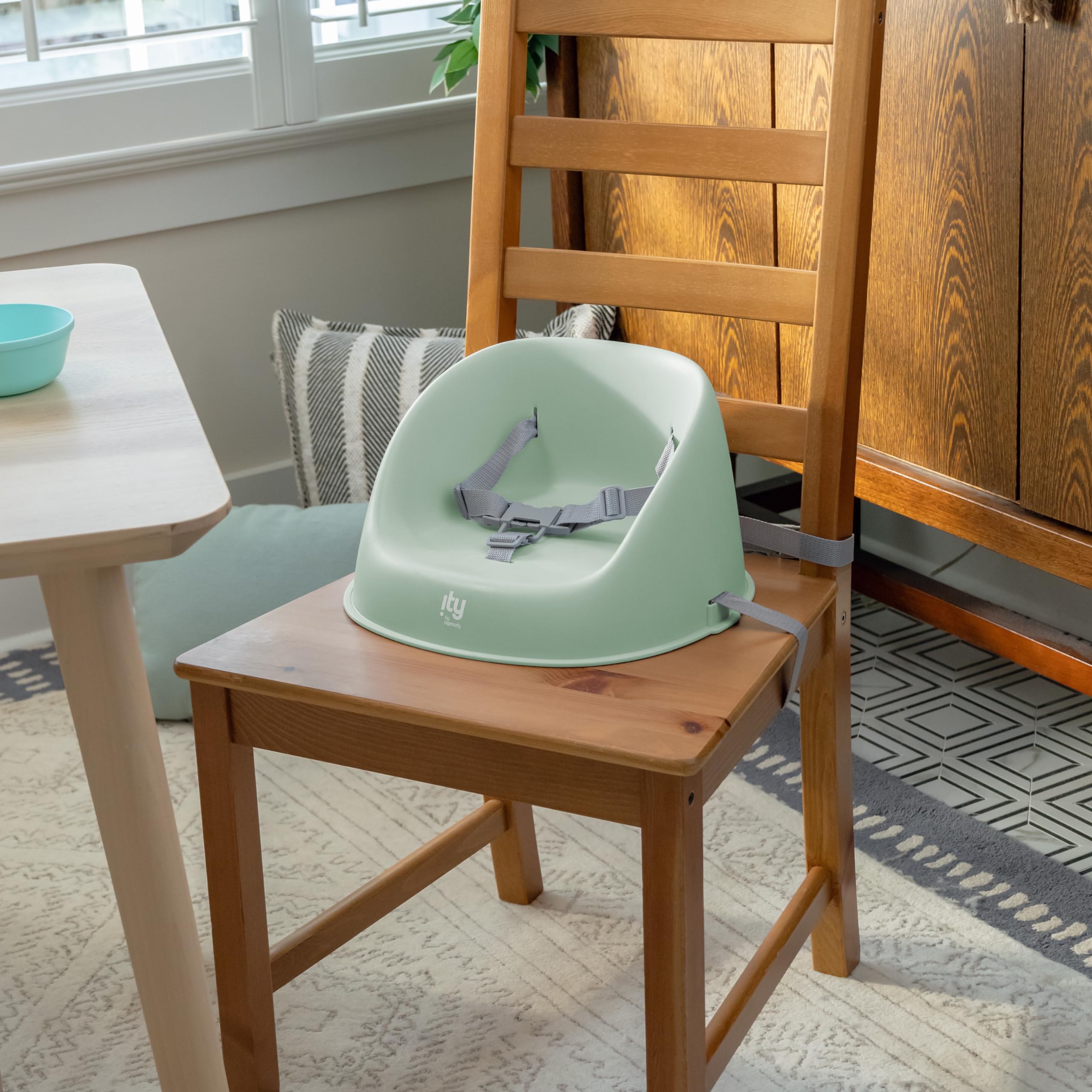 Ingenuity: ity by Ingenuity My Spot Easy-Clean Baby Booster Feeding Chair, 3-Point Harness, Washable Removable Straps - Green