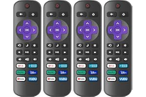 4 Pack Replacement Remote Control Only for Roku TV, Compatible with All TCL Roku/Hisense Roku/Onn Roku/Sharp/Philips Roku (Not for Roku Stick, Box or Speaker)