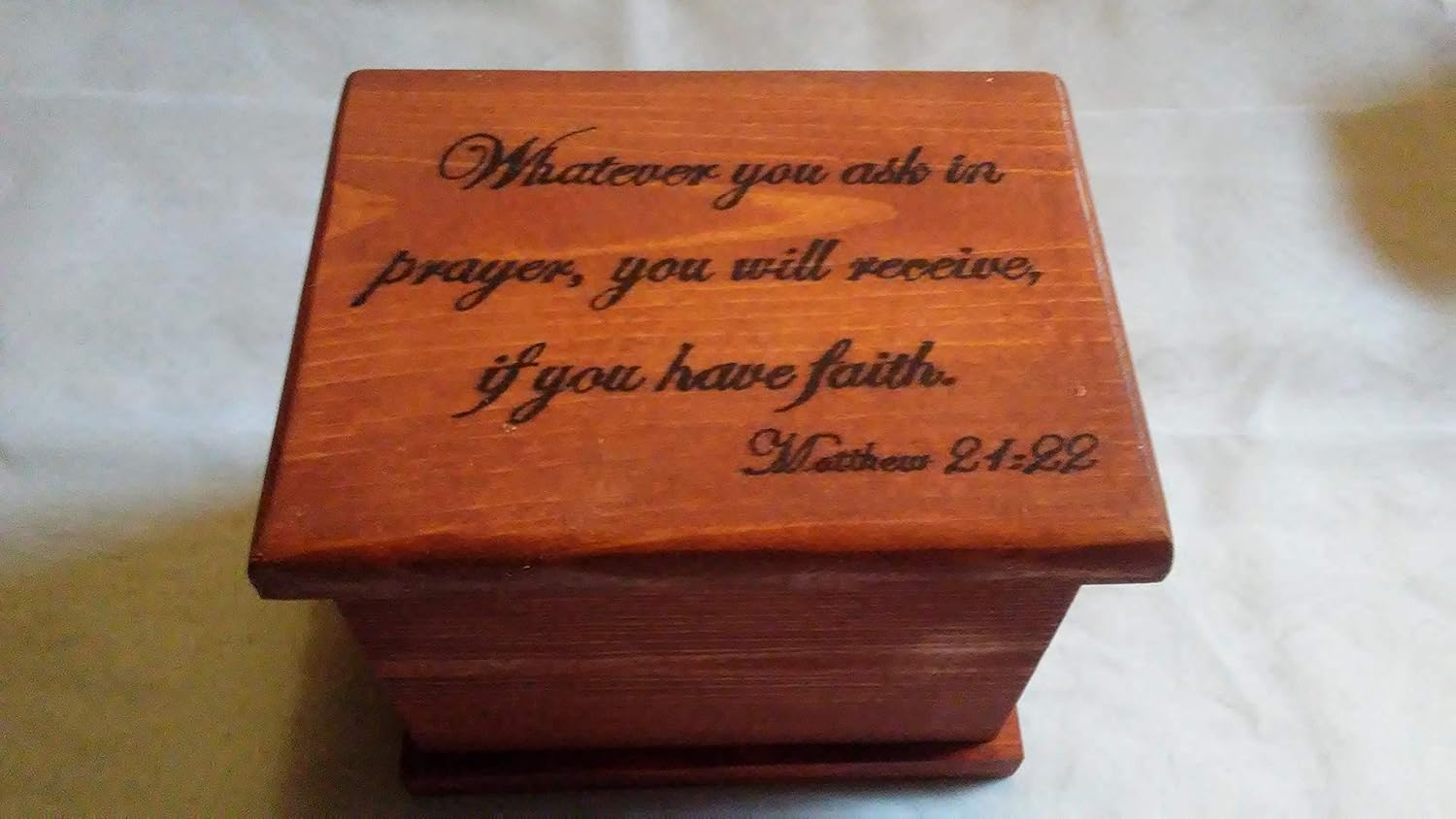 Matthew 2122 Wooden Prayer Box//keepsake box Handmade