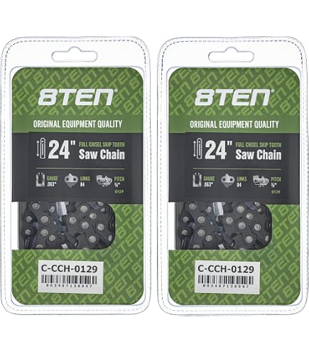 Amazon.com: 8TEN Full Chisel Skip Tooth Chainsaw Chain 24 Inch