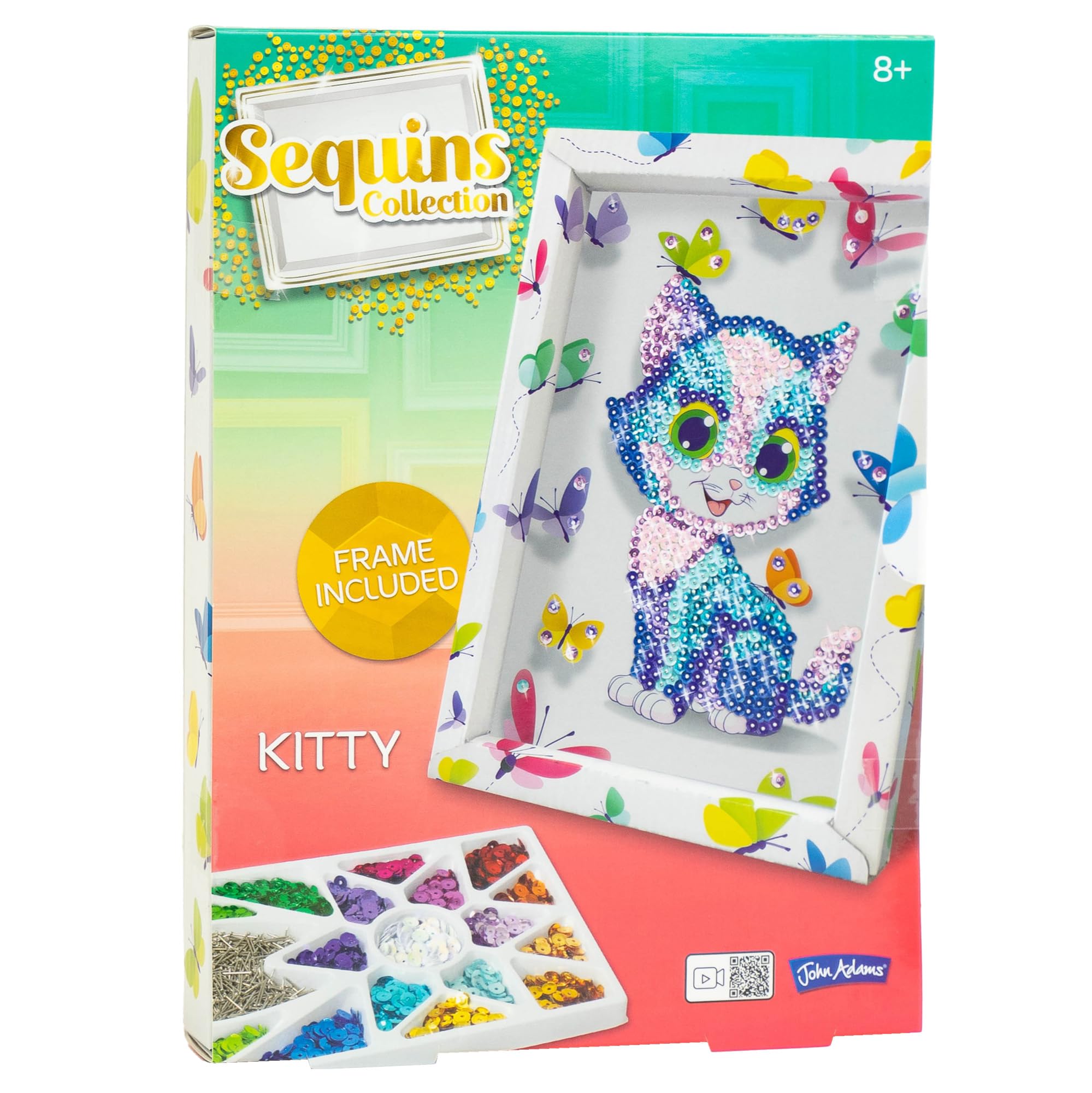 John Adams | Sequins Collection Kitty: Make Sparkling Creations to Display! | Arts & Crafts | Ages 8+