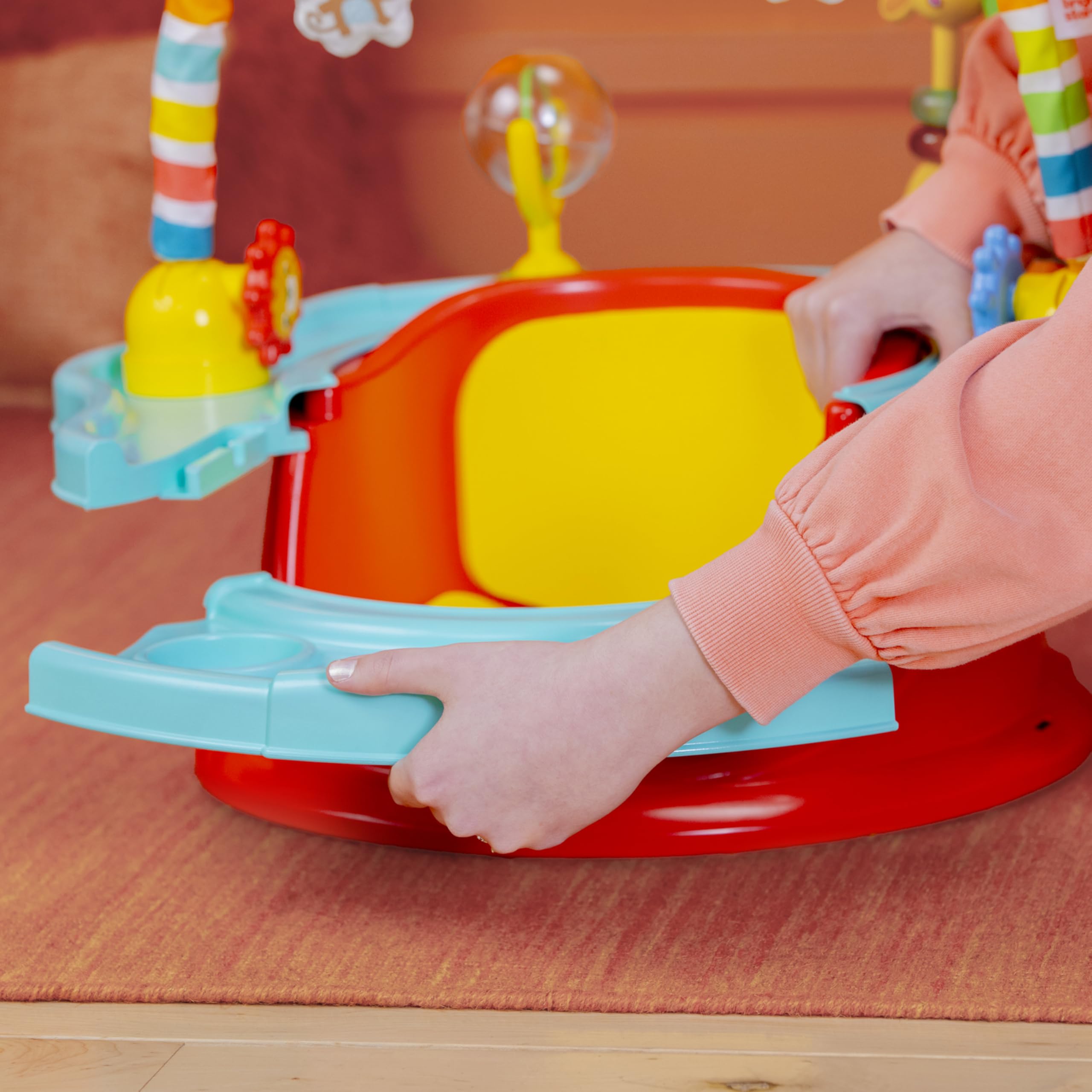 Bright Starts 3-in-1 SuperSeat Playful Paradise, Baby Activity Seat with Toys, Snacking Tray, Booster Seat, BPA Free Tray, Unisex, 6 Months +