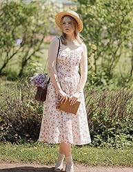 Floral Corset Dress for Women Midi Ruched Bust