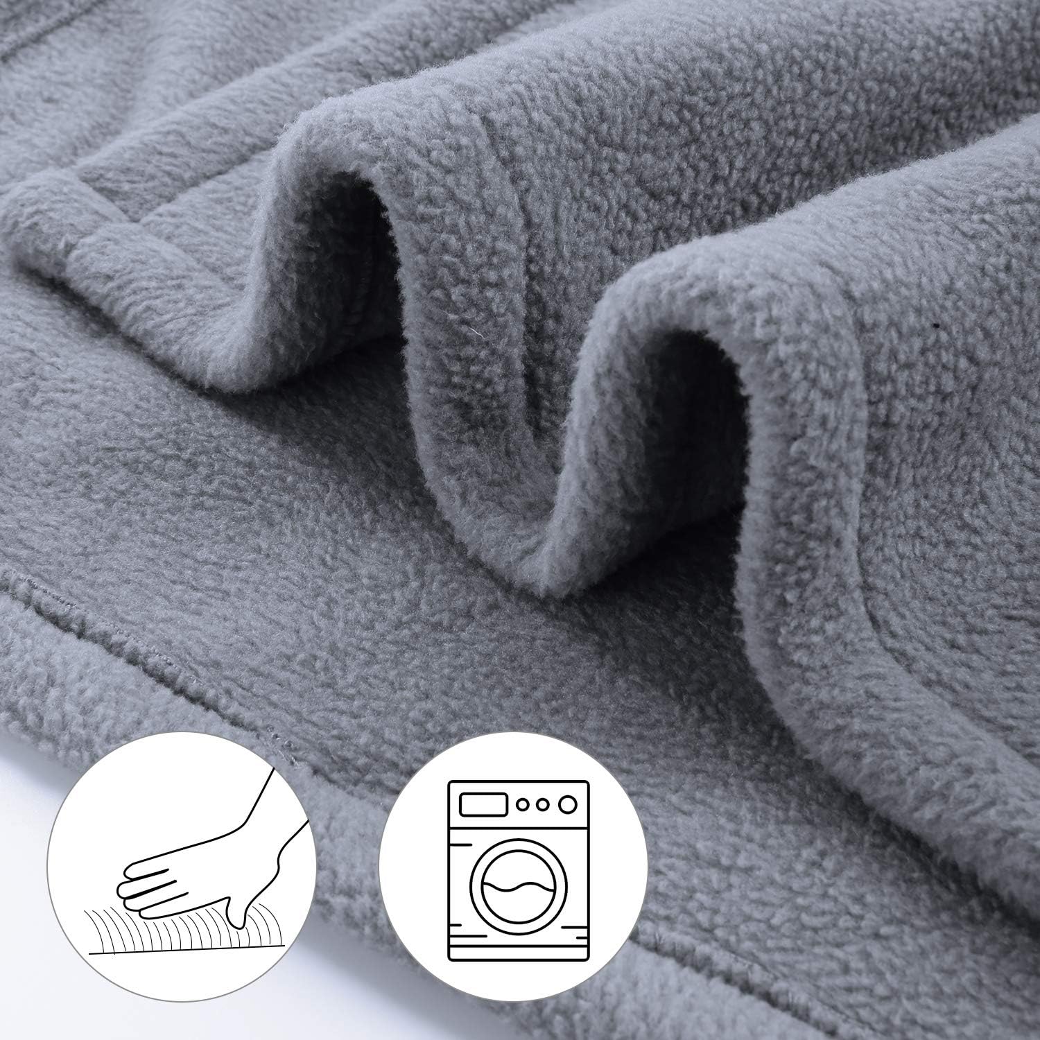 MaxKare Polar Fleece Electric Heated Blanket Twin Size 62'' x 84'' Full Body Warming Premium Microfiber Sofa Blankets with Auto-Off 4 Temperature Settings Overheating Protection 10h Timer - Gray: Kitchen & Dining