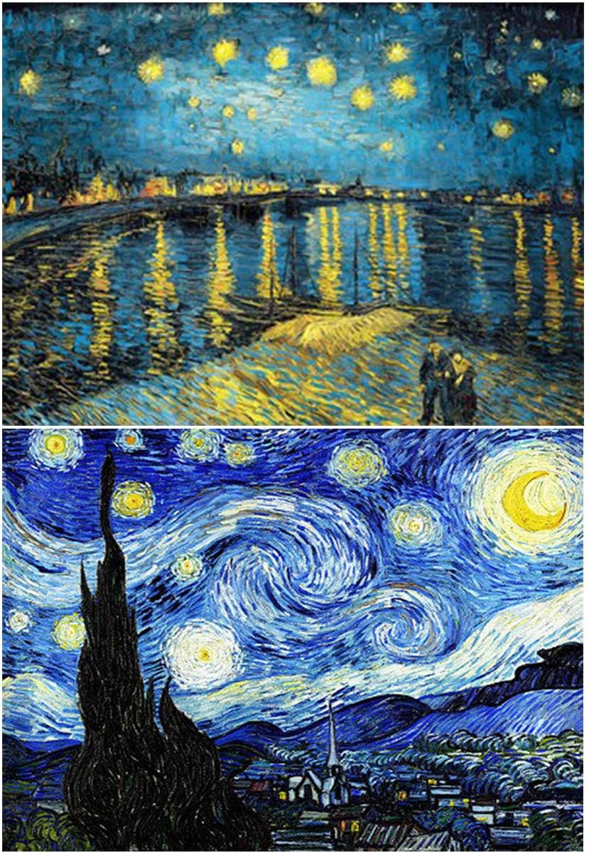 INSANY 2 Pack DIY 5D Diamond Painting Kit for Adult Full Diamond Embroidery Rhinestone Cross Stitch Arts Craft Supply for Home Decoration (Starry Sky & Starry Night1)