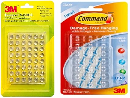 3M Command Decor Clips with Clear Anti Skid Bumper