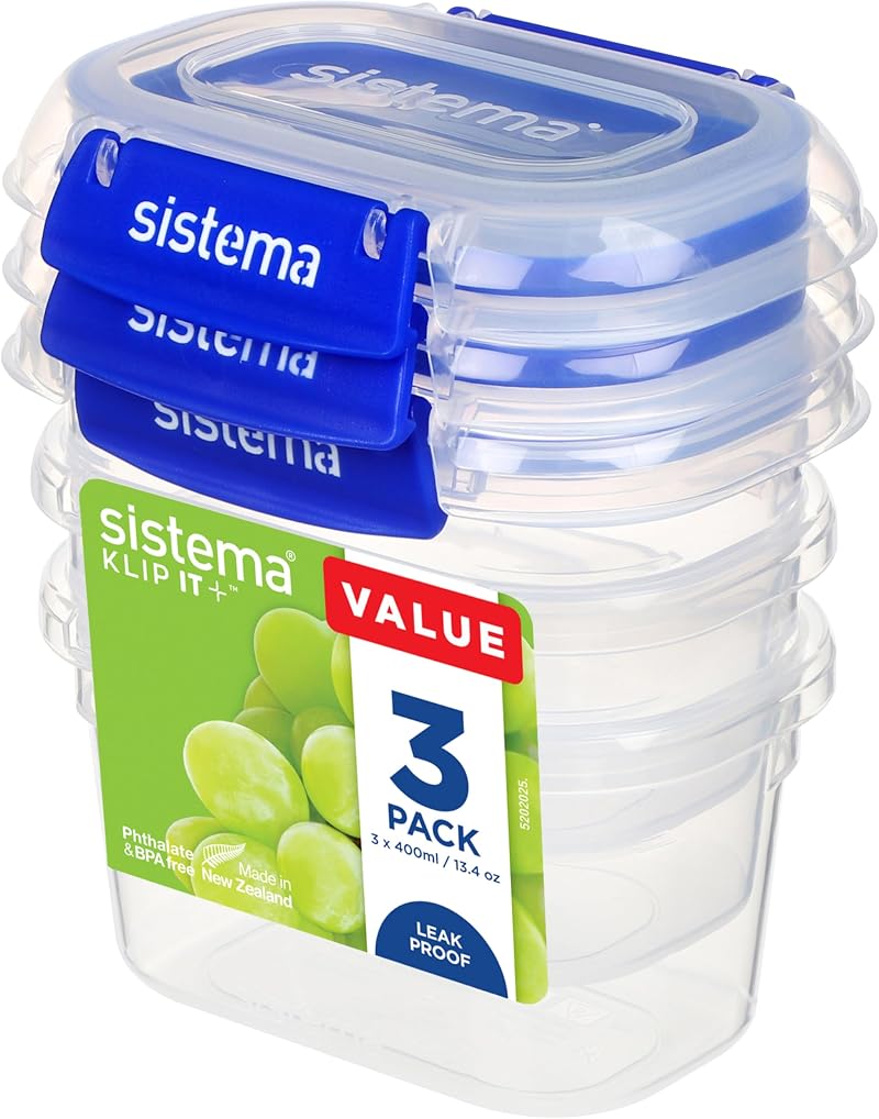 Sistema KLIP IT PLUS 400 ml 3 Piece Airtight Container Set