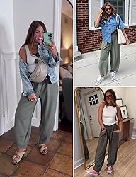 Xiaoxuemeng Womens Baggy Wide Leg Pants Casual