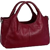 Iswee Genuine Leather Shoulder Bags Purses and Handbags for Women Satchel Designer Cross Body Hobo Medium Size Tote