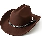 Jastore Kids Cowboy Hat for Girls Boys Western Cowgirl Hat with Buckle Belt Cattleman Style Cowboy Hat