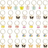 WILLBOND 18 Pcs Butterfly Gold Hair Jewelry for Braid Hair Braid Rings Clip | Colorful Loc Jewelry, Dreadlock Charms Gifts, for Women, Summer Christmas Xmas Accessories