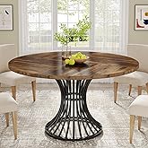 Tribesigns Round Dining Table for 4-6 People, 47-Inch Farmhouse Dinning Room Circle Kitchen Table, Industrial Dinner Table wi