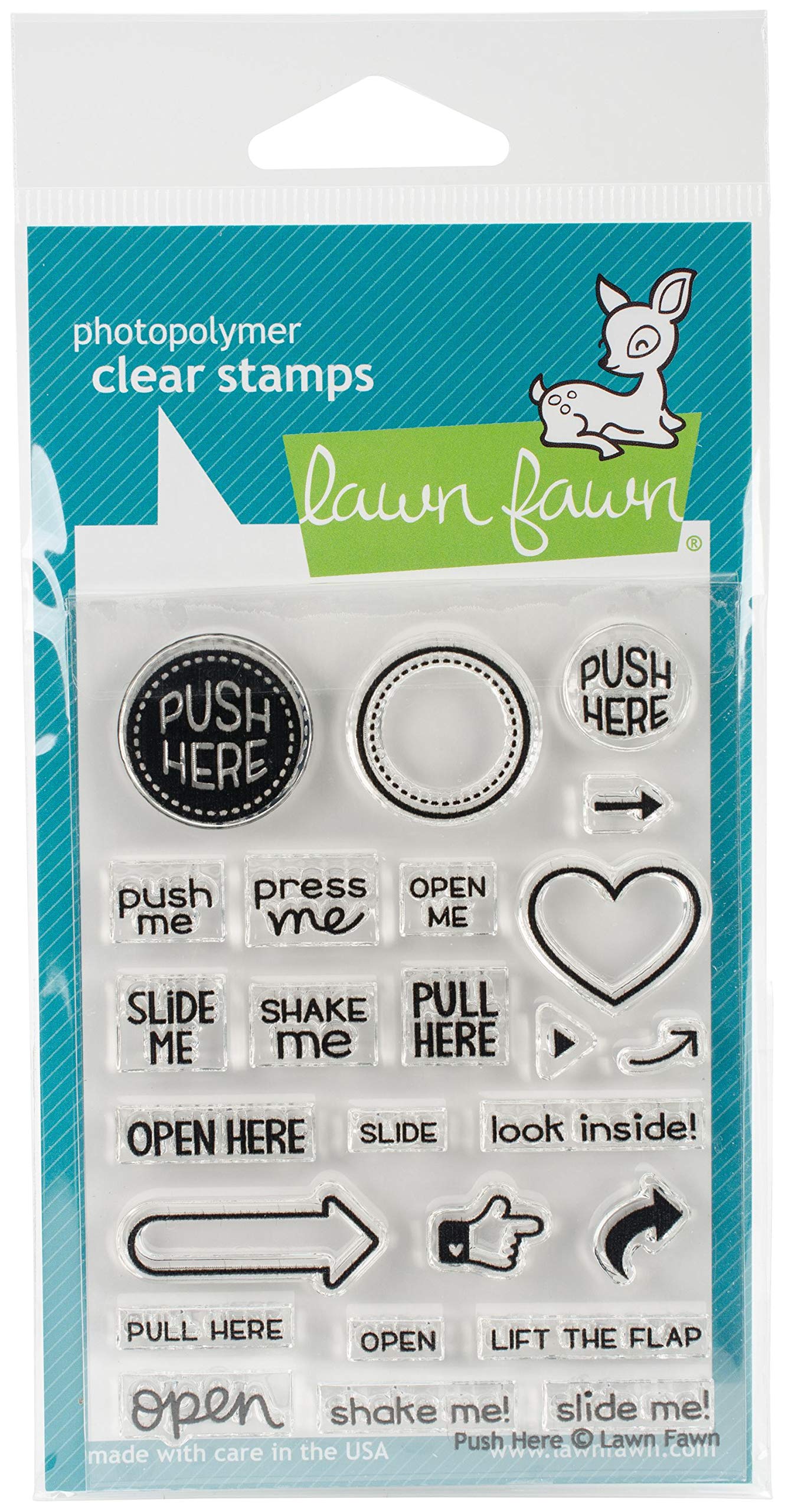 Lawn Fawn Clear Stamps 3'X4' - Push Here