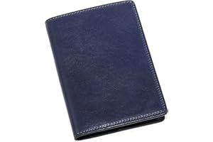 Maruse Italian Leather Passport Cover for Men and Women, Handmade in Italy, Navy Blue