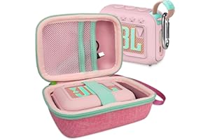 XEGIMOR Silicone Cover and Hard Carrying Case for JBL Go 4 Portable Bluetooth Speaker, Protective Holder Carrier for JBL Go 4 Speaker Accessories (Pink)